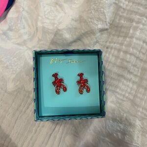 Betsey Johnson Sparkling Red Lobster Earrings